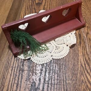 Heart Cutout Red Wooden wall  Shelf